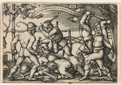 De Boerenbruiloft of de Twaalf Maanden: Nr. 9 door Hans Sebald Beham
