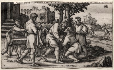 De verloren zoon: Terugkeer van de verloren zoon door Hans Sebald Beham