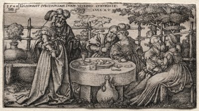 De verloren zoon: Zijn fortuin verkwisten door Hans Sebald Beham