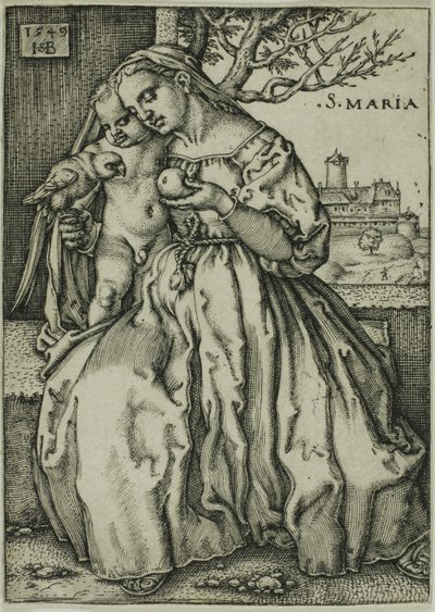 De Maagd en Kind met de Papegaai door Hans Sebald Beham