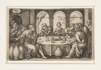 Het bruiloftsfeest in Kana door Hans Sebald Beham