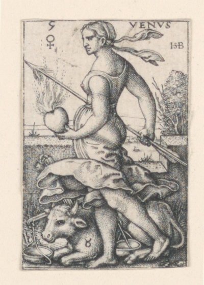 Venus, van De Zeven Planeten door Hans Sebald Beham