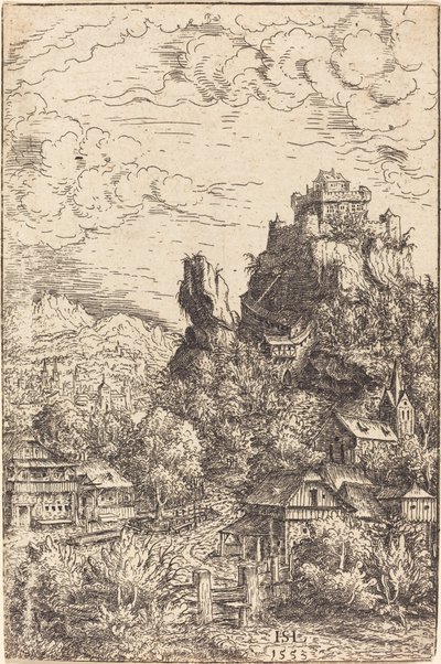 Landschap met een kasteel door Hans Sebald Lautensack
