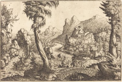 De vlucht naar Egypte, 1558 door Hans Sebald Lautensack