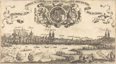 Zicht op Neurenberg vanuit het westen [midden sectie], 1552 door Hans Sebald Lautensack