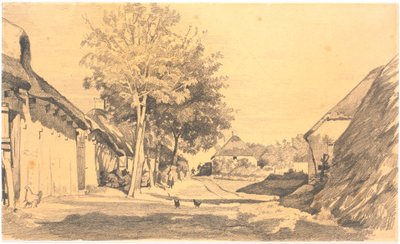 Dorpsstraat in de zon door Hans Smidth