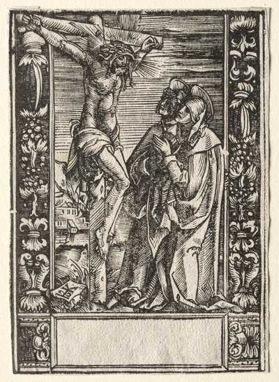 St. Maria en St. Johannes voor het kruis door Hans Springinklee
