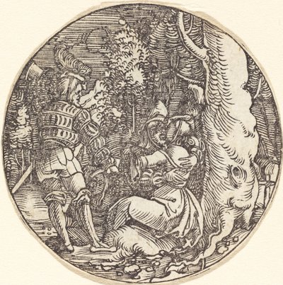 De Omhelzing (Een Paar Geliefden bij een Boom) door Hans Springinklee