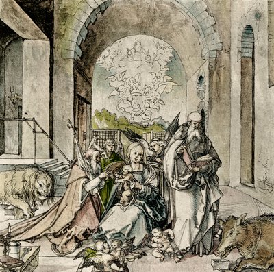 Madonna met St. Hiëronymus en Anton door Hans Suess Kulmbach