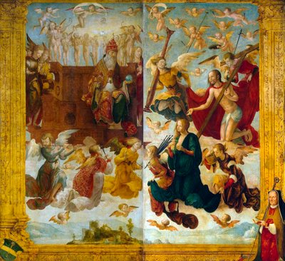 Christus en Maria voor God de Vader, begin 16e eeuw door Hans Suess Kulmbach von