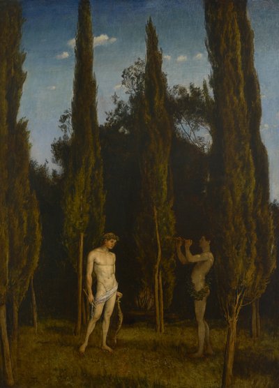 Apollo en Marsyas door Hans Thoma