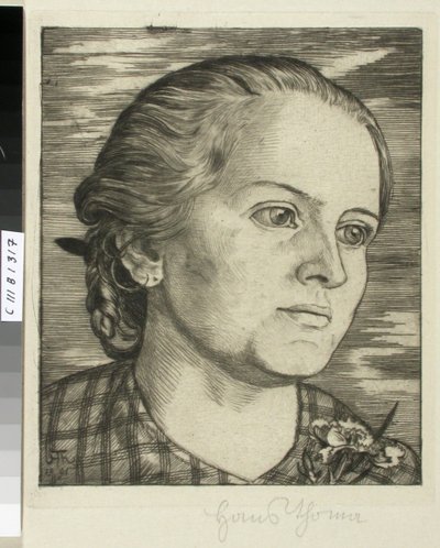 Portret van een vrouw door Hans Thoma