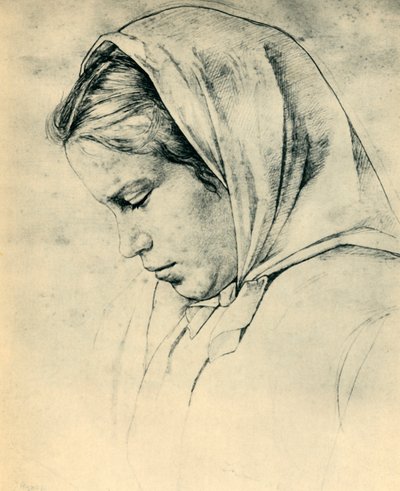 De zus van de kunstenaar Agathe, 1866 door Hans Thoma