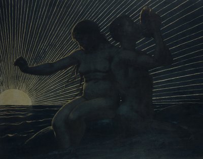 Tritonpaar, 1892 door Hans Thoma