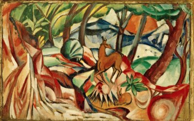 Hert in berglandschap door Hans Thuar