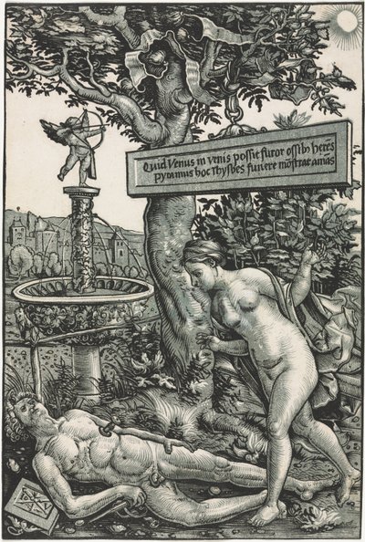Pyramus en Thisbe, ca. 1510 door Hans Wechtlin