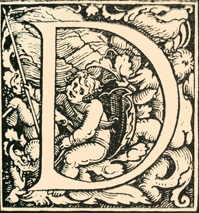 D - Een alfabet door Hans Weiditz, ca. 1520-1521, 1908 door Hans Weiditz