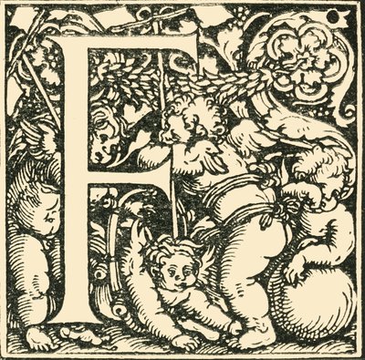 F - Een Alfabet door Hans Weiditz, ca. 1520-1521, 1908 door Hans Weiditz
