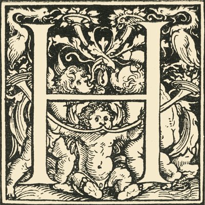H - Een alfabet door Hans Weiditz, ca. 1520-1521, 1908 door Hans Weiditz