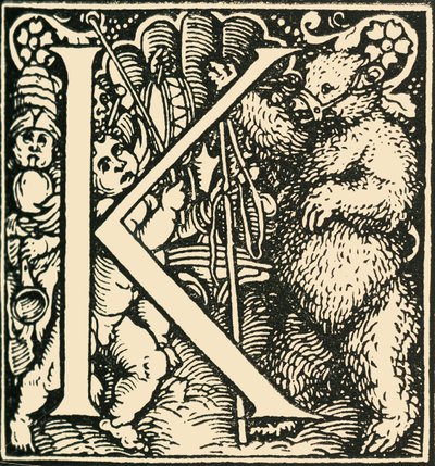 K - Een alfabet door Hans Weiditz, c1520-1521, 1908 door Hans Weiditz