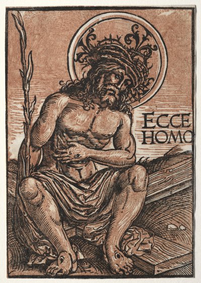 Man van Smarten zittend op het Kruis, ca. 1522 door Hans Weiditz