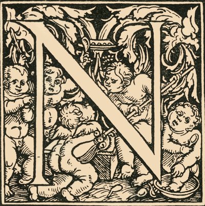 N - Een alfabet door Hans Weiditz, ca. 1520-1521, 1908 door Hans Weiditz