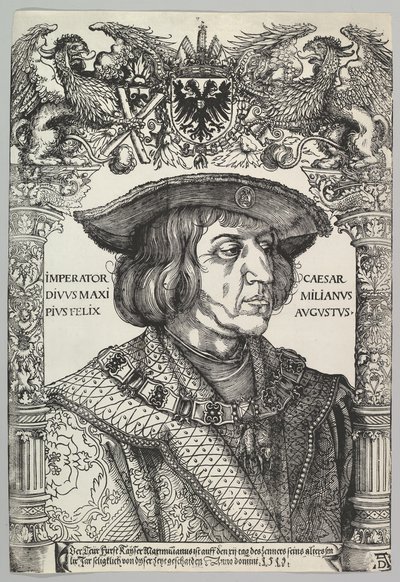 Portret van Keizer Maximiliaan I, 1519 door Hans Weiditz