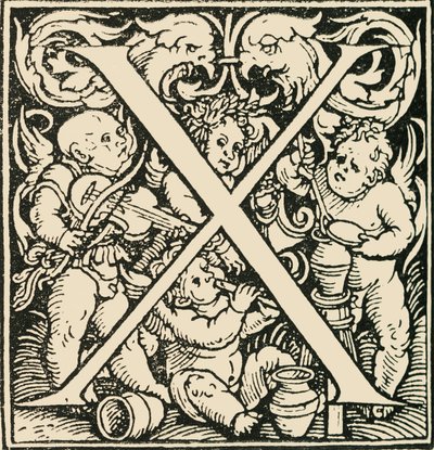X - Een Alfabet door Hans Weiditz, c1520-1521, 1908 door Hans Weiditz