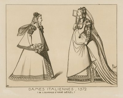 Italiaanse vrouwen, 1572 door Hans Weigel