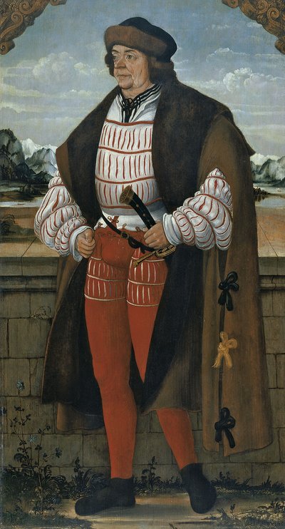 De hofnar bekend als ridder Christoph, 1515 door Hans Wertinger von