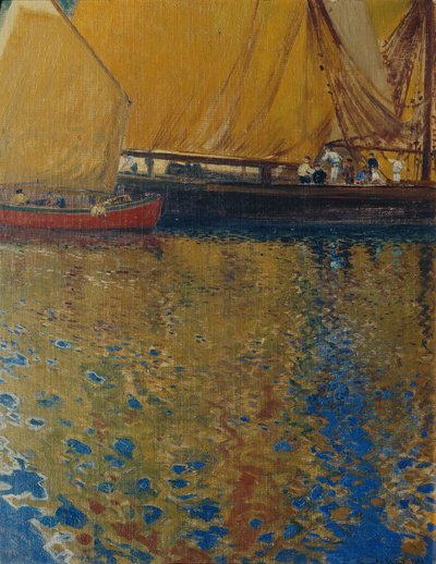 Ochtendsfeer in de haven van Lussin door Hans Wilt
