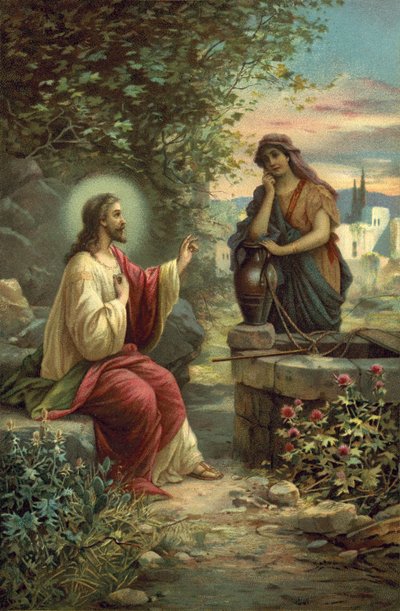 Christus en de vrouw van Samaria door Hans Zatzka