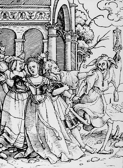 De Dood en de Hoveling, uit De Dans van de Dood, gegraveerd door Hans Lutzelburger, c.1538 door Hans after Holbein the Younger