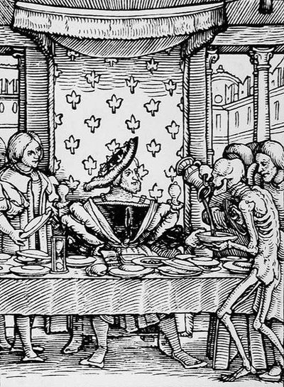 De Dood en de Koning, uit De Dans van de Dood, gegraveerd door Hans Lutzelburger, c.1538 door Hans after Holbein the Younger