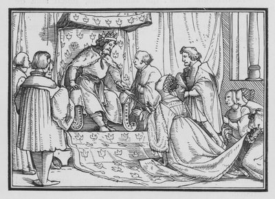 Esther wordt tot koningin gekroond, Esther II, 17 door Hans after Holbein the Younger