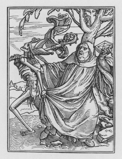 Holbeins Dodendans: De Abt door Hans after Holbein the Younger