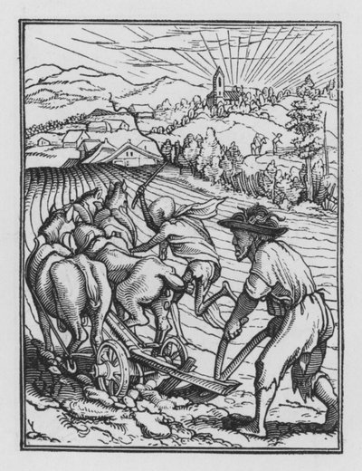 Holbeins Dodendans: De Boer door Hans after Holbein the Younger