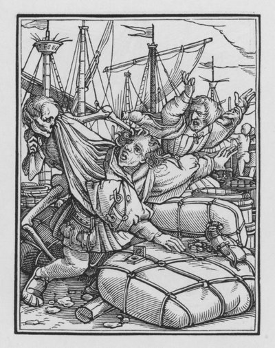 Holbeins Dodendans: De Koopman door Hans after Holbein the Younger