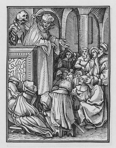 Holbeins Dodendans: De Prediker door Hans after Holbein the Younger