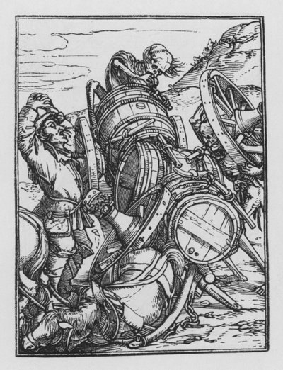 Holbeins Dodendans: De Wagenmenner door Hans after Holbein the Younger