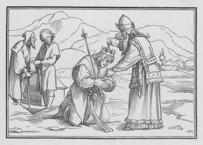 Samuel zalft Saul, 1 Samuel X, 1 door Hans after Holbein the Younger