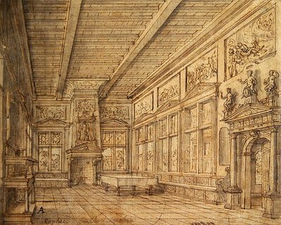 Interieur van een hal door Hans or Jan Vredeman de Vries