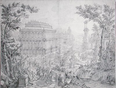 Het Mausoleum van Halicarnassus door Hans or Jan Vredeman de Vries