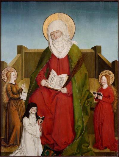 De Heilige Monica met de Heiligen Perpetua en Basilica en de Proostes Magdalena Weinschenk door Hans und Jakob Strüb
