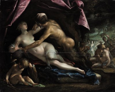Pan en Selene door Hans von Aachen