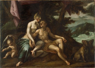 Venus en Adonis door Hans von Aachen