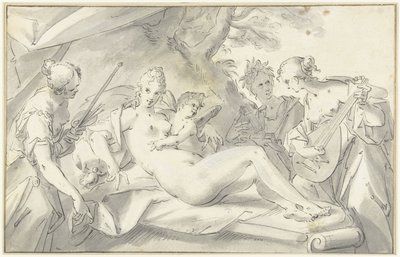 Venus te midden van kunsten en wetenschap door Hans von Aachen