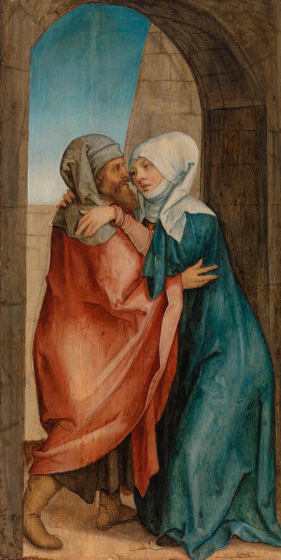 Ontmoeting van Joachim en Anna bij de Gouden Poort door Hans von Kulmbach
