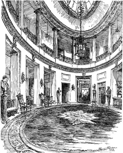 Inkomhal van de RAC-clubhuis, Pall Mall, Londen, 1946 door Hanslip Fletcher