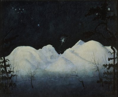 Winternachten in de bergen door Harald Oscar Sohlberg